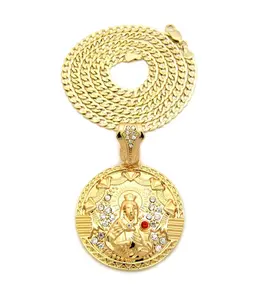 MaxBling81 Gold Plated Fashion Pendants & 14K Stamped 5mm Miami Cuban Chain Necklace, 20" or 24" Length, Hip Hop Statement Costume Jewelry