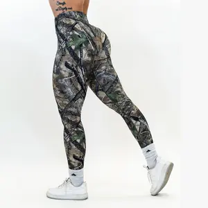 Pinnacle Scrunch Butt Legging - Woodland Camo Women's Leggings, Yoga Pants, High Waist Hunting Tights, Women's Outdoor Fitness Outfit