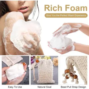 10/5/3/1PC Soap Foaming Net – Rich, Luxurious Lather | Soft, Reusable, Hanging Soap Pouch for Face & Body | Natural Sisal Exfoliating Shower Bag | Gentle for Sensitive Skin | Perfect for Home Spa & Travel Gifts | Exfoliating Bath Tool