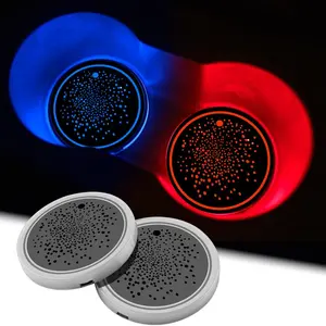 2Pcs LED Car Cup Holder Lights, Light Up Cup Coasters, USB Rechargeable Interior Lighting Accessories for Car Truck Vehicle Decoration