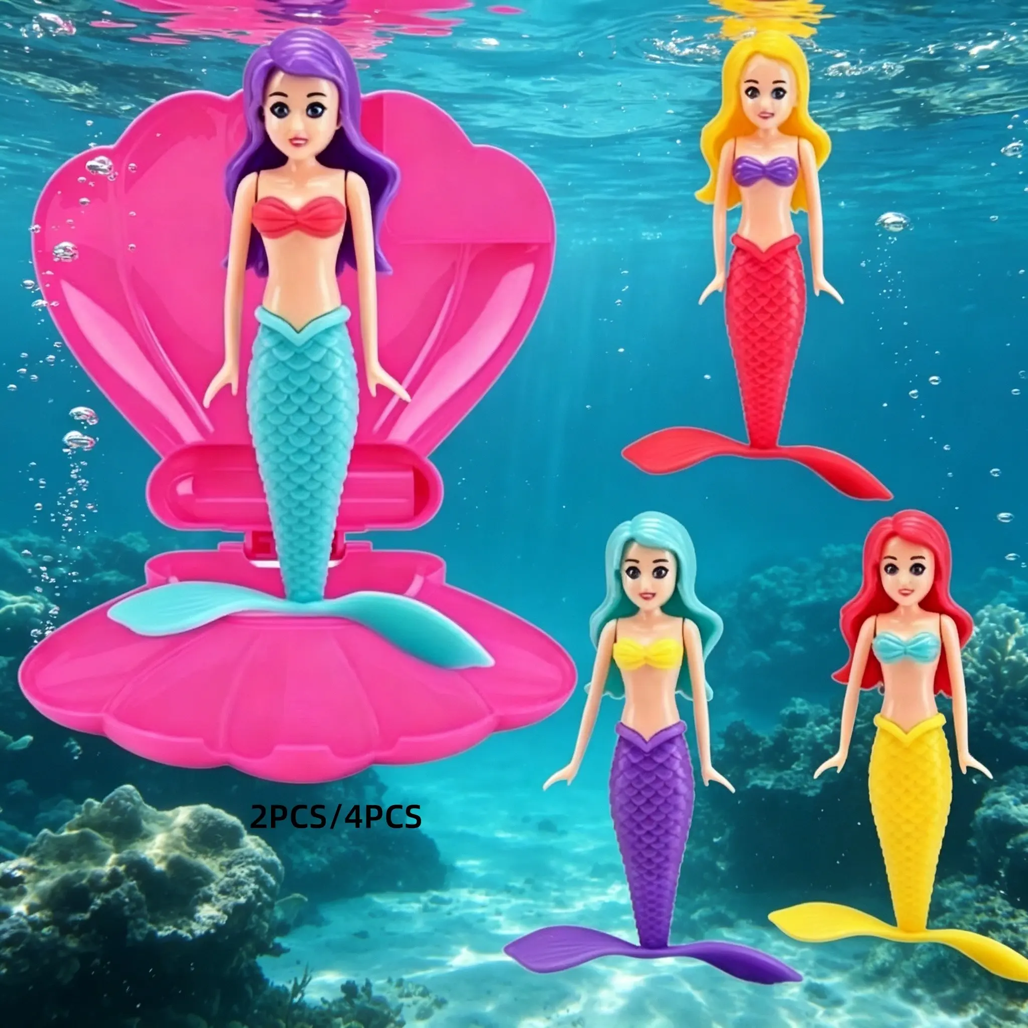 Bestselling Shell Mermaid Dive Toy, Pool, Multiple Sizes Available, Rotates Freely Underwater and on Surface, Perfect for Parties and Gifts