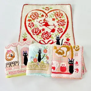 4PCS 10"X10" Pretty Soft Absorbent Cotton Decorative Black Cat Embroidered Towels Set as Gift Home Decor 4PCS 10"X10" Pretty Soft Absorbent Cotton Decorative Black Cat Embroidered Towels Set as Gift Home Decor