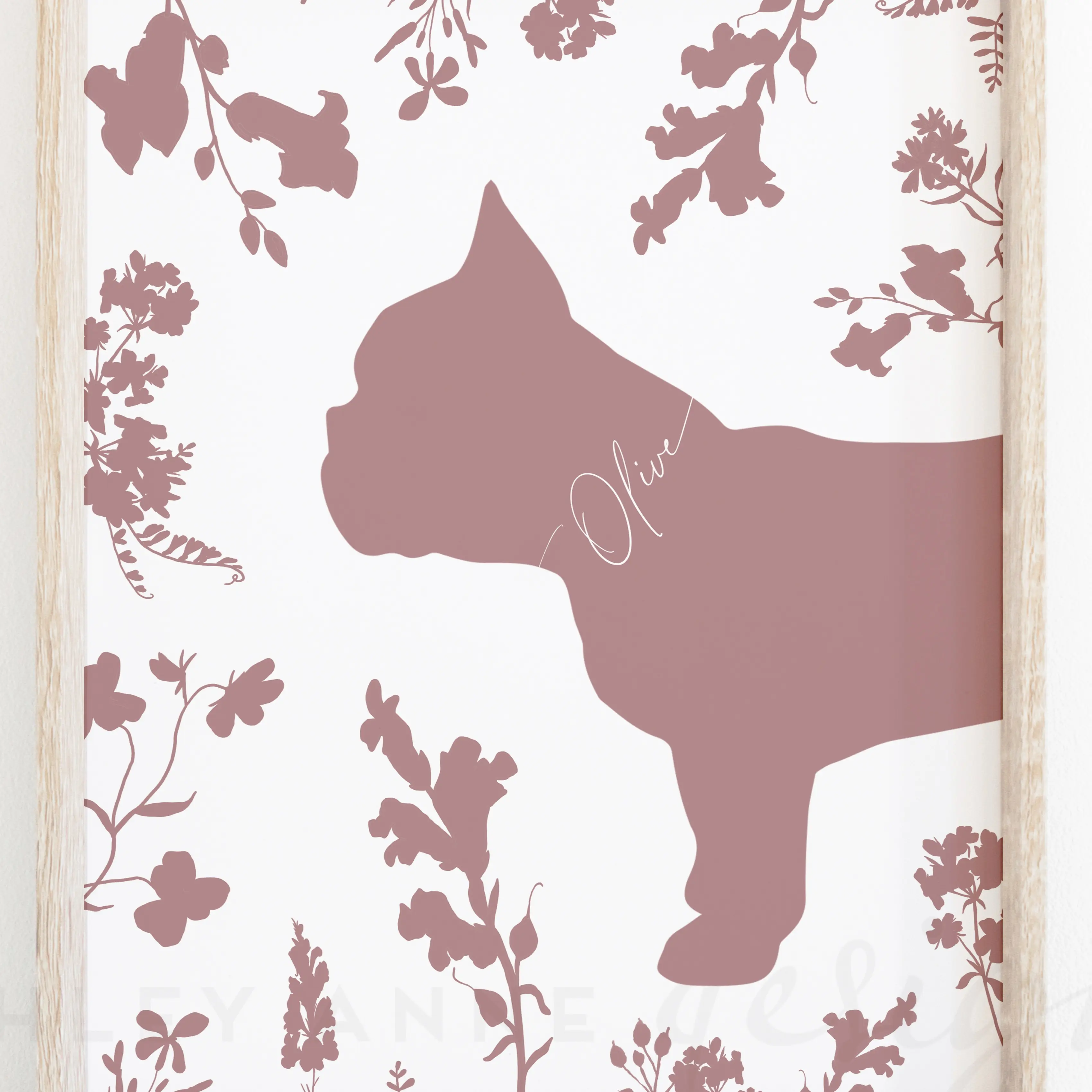French Bulldog Art Print Personalized with Name Decor Artwork