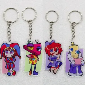 Digital Circus Keychain, Pomni Ragatha Zooble Kinger KeyChain, The Amazing Digital Circus Keychain Acrylic Pendant, Kawaii Bag Accessory, Cool Collectible Gift for Fans, Aesthetic Merch for Players