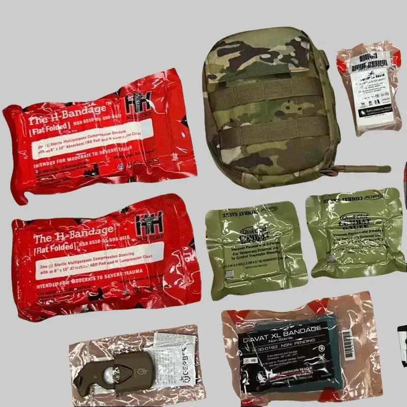 Joint First Aid Kit (JFAK) Trauma Medical Kit with OCP Pouch, 2 Gen 7 CAT Tourniquets, Gloves – Emergency Supplies for Camping, Travel Survival