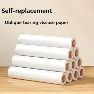 4pcs Pet Hair Cleaning Roller Replacement Rolls - 7.48/ 9.45inch Adhesive Brush, Suitable for Cat and Dog Hair, Furniture and Carpet Cleaning, Reusable, Compact Design, Easy to Use Adhesive Material, Durable Structure, Household Cleaning Tool
