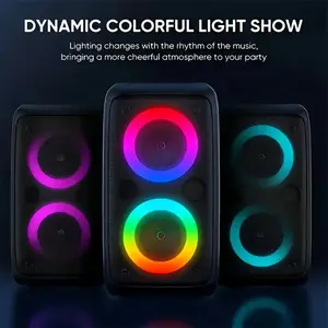 HY-3317 Wireless Portable Bass Boost Speaker, TWS True Wireless High-Quality Audio, RGB Ambient Light, Dual Speakers for Home/party/outdoor Use