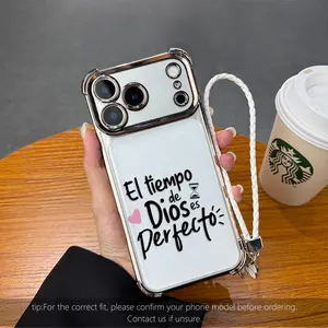 Shockproof Glitter Phone Case For Women Religious Faith Gift For  iPhone Samsung Galaxy 17Pro Max Air 16 15Plus 14 13 12 11 XR XS S25 S24 S23 S22 Electroplated Bumper With Flower Lanyard NN123