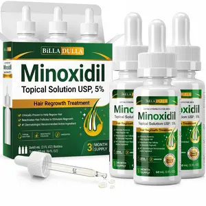 Minoxidil for Men Hair Growth Serum – Minoxidil 5% Extra Strength Hair Regrowth Treatment for Thinning Hair, Hair Loss, Receding Hairline & Beard Growth – Topical Solution USP 5% – 3 Month Supply - 3 x 60mL(180mL)