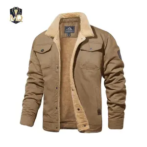 Men's Winter Jacket Sherpa Fleece Lined Cargo Coat Warm Thick Trucker Jacket with Multi Pockets FallFreshness Outdoorfun