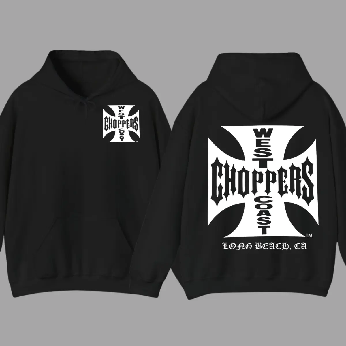 West Coast Choppers 2 Sided Hoodie, Choppers Cowl Hooodie 