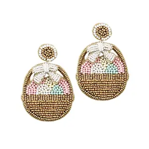 Easter Basket Earrings Charming Acrylic Design for Spring Style