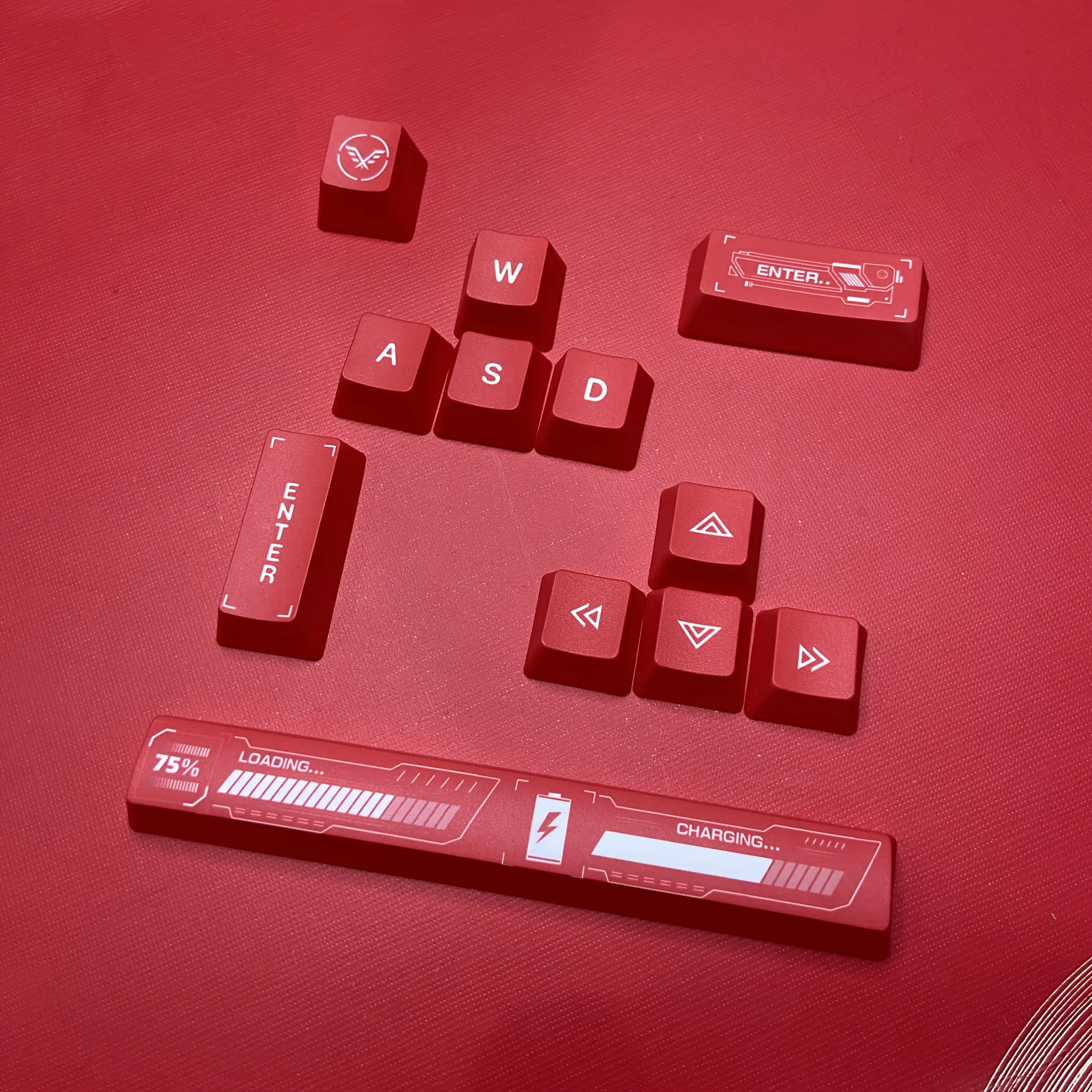 Mecha Red/Mecha Yellow PBT Sublimation 12-Key Keycaps, Personalized Theme, Compatible with Cherry/Gateron MX Switch Mechanical Keyboards, a Perfect Gift for Friends