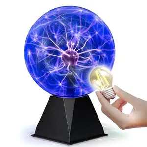 Playbees 7 Inch Plasma Ball Toy Interactive Multi-Colored Science Project and Touch/Sound Reactive Mode