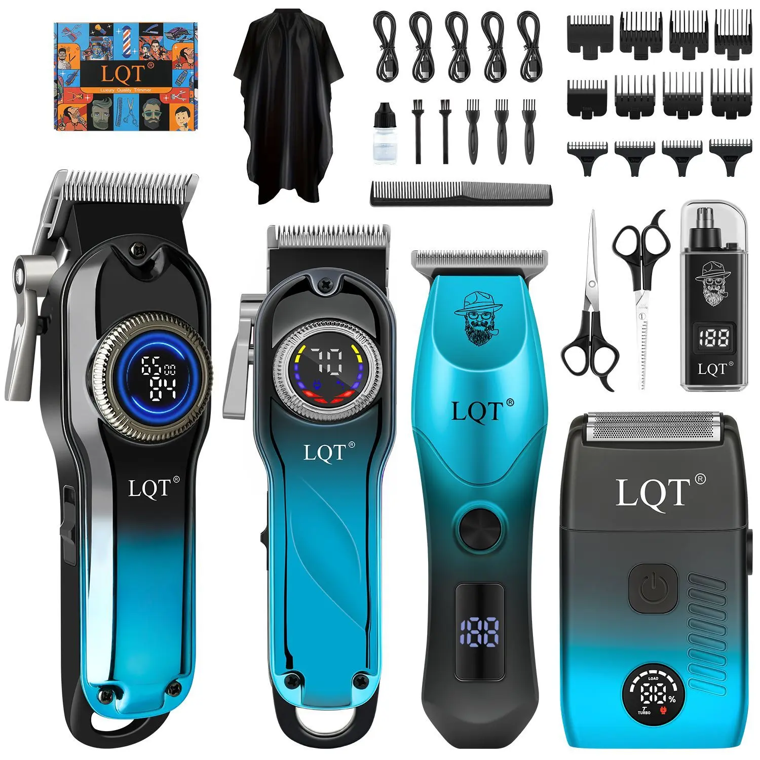 5-in-1 clippers for men Barber Tool Kit: Salon-Quality Cuts At Home – No More Expensive Barbershop Trips! Cordless USB Rechargeable Hair Clipper Kit double-edged blade