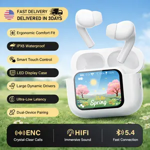 Greenish Wireless Headphones Bluetooth 5.4, LED Power Display, NC Noise Cancelling, Hi-Fi Audio for Study, Office & Daily Outdoor Listening