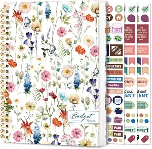 Aesthetic Budget Planner - Monthly Finance Planner with Expense Tracker, Undated Bill Organizer, Budget Notebook to Manage Your Finances, Account Budget Book with Colorful Pattern - Wildflowers