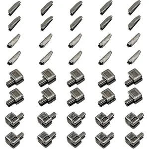 20-Pack #5 Metal Zipper Repair Kit  Black Bottom Stoppers, Latch Slider Retainers & Insertion Pins for Metal Zippers