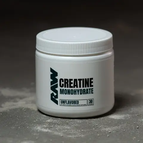 RAW NUTRITION Pure Creatine Monohydrate Powder - Unflavored Aid for Muscle Growth, Workout Energy, Bodybuilding & Training Support (Gym, Fitness, Health Fitness, Training Supplements), Gym Supplements