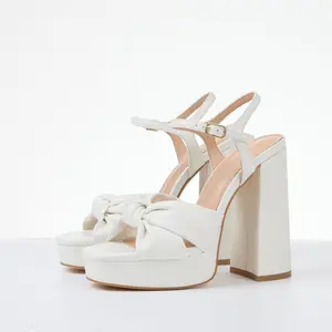 EROCALLI Women's Platform Heels with Bow Ankle Strap Open Toe Heeled Sandals Cute & Comfortable Party Shoes  Multiple Colors