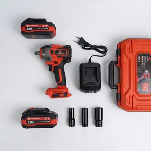 EVERFORCE Brushless motor 550N Cordless Impact Wrench, 21V, 3.0Ah Double Lithium-Ion Power Impact Wrenches, 1/2" Cordless Impact Gun for Home/Car/Truck Tire Lug Nut Removal Tool Set