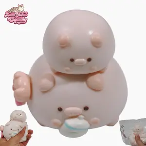 Piggy Stackers Squishy, Handmade taba squishy, Food-Grade Silicone Slow-Rising Rebound Squishy, Sticky Squeeze Toys Gift, Fidget Toys for Stress Relief, Non-Toxic Sensory Toys (2.82oz/80g)