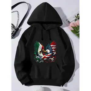 Mexican Roots American Flag Hoodie Sweatshirt Unisex Vintage T-Shirt Casual