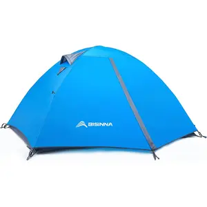 BISINNA 2/4 Person Camping Tent Lightweight Backpacking Tent Waterproof Windproof Two Doors Easy Setup Double Layer Outdoor Tents for Family Camping Hunting Hiking Mountaineering Travel