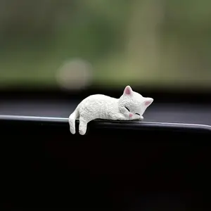 4Pcs/set cute cat figurines, car dashboard decorations,Playful Kitten Set for Center Console & Mirror Decoration, Cute Car Accessory Gift Idea,cartoon mini decorations,Car Ornament