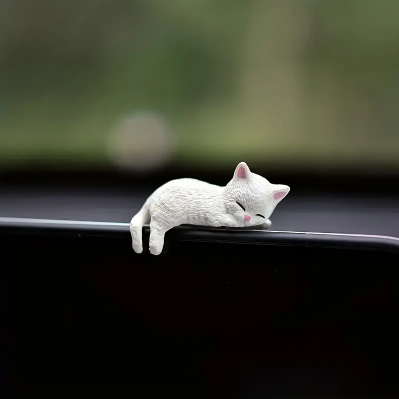 4Pcs/set cute cat figurines, car dashboard decorations,Playful Kitten Set for Center Console & Mirror Decoration, Cute Car Accessory Gift Idea,cartoon mini decorations,Car Ornament