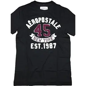 Aeropostale Men's Graphic Tee - 100 Cotton, Crew Neck, Short Sleeve, Regular Fit, Casual Boho Print, All-Season Wear, Non-Stretch Fabric, Sports Style for Adults & Teens