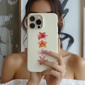 Floral Phone Case, Summer Flowers, Orchids & Lilies, Minimalist Cover, Suitable for IPhone17 11 12 13 14 15 16 Pro Max Air Plus