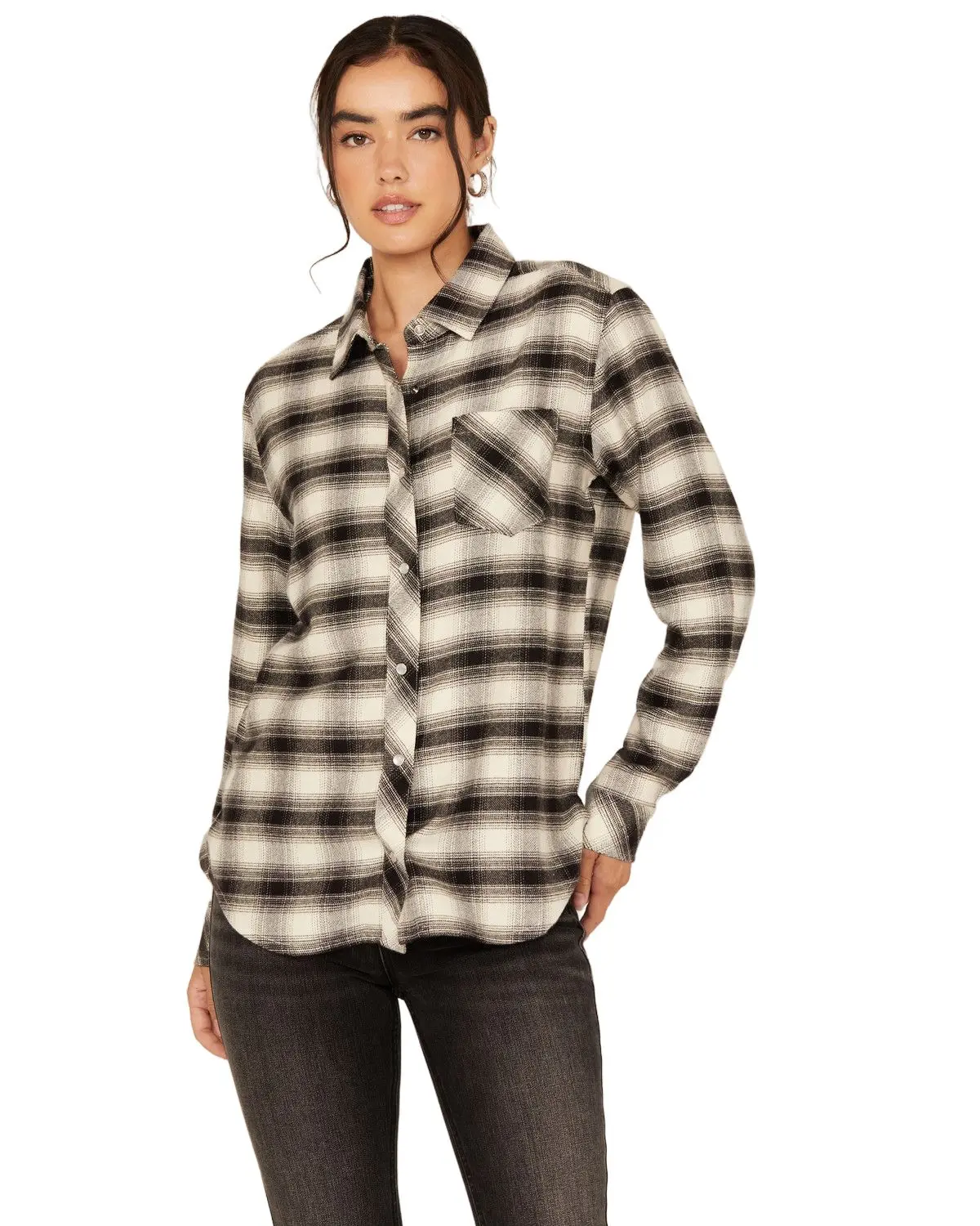 Idyllwind Women's Women'S Long Sleeve Snap Flannel Shirt - Iwho24w40-Blk