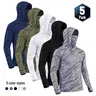 5-Pack Men's Quick-dry Breathable Sun Protection Hooded Long Sleeve T- with Face Mask, Spring & Autumn Compression Sports Top, Quick-dry Compression Fishing , Long Sleeve Outdoor Work Tactical Hiking Apparel, Sporty Fashion Wear bass pro gaiter