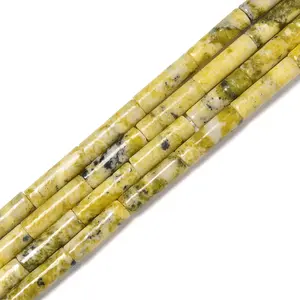 Natural Yellow Turquoise Cylinder Tube Beads Size 4x13mm 15.5'' Strand