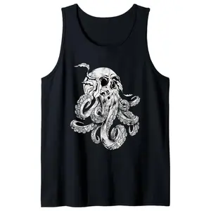 Vintage Octopus Skull Octopus Skull Monster Kraken Cthulhu Skull for Men Women Tank Top, Unisex Tank Top