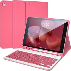 iPad 9th Generation Case with Keyboard 10.2 Inch 2021/2020/2019  BT Detachable Folio Cover with Pencil Holder for iPad th Gen/8th Gen/7th Gen/iPad Pro 10.5" ()