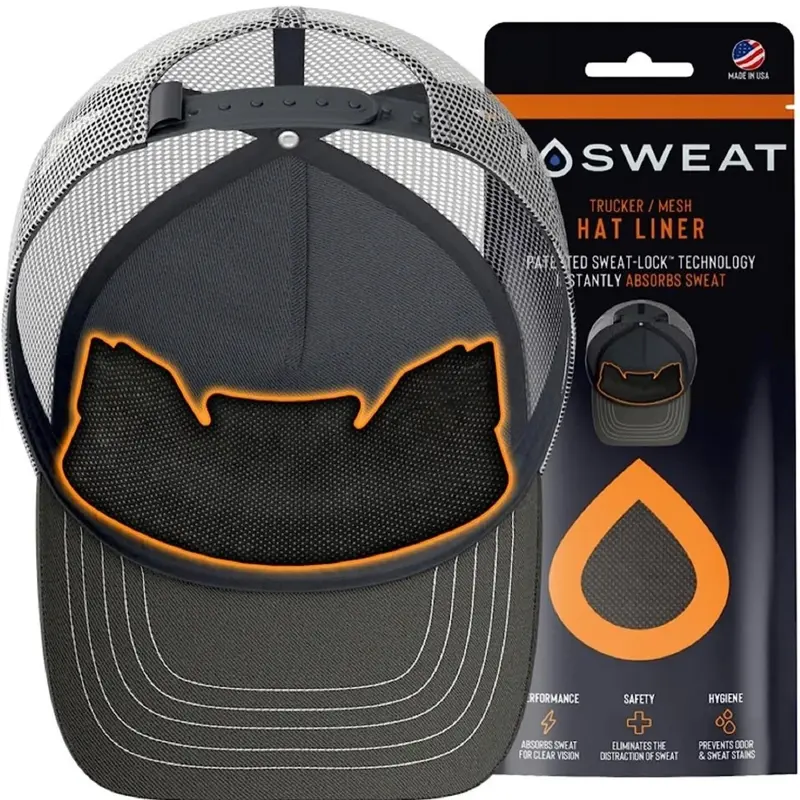 NoSweat Mesh Hat Liner 12-Pack - Comfortable Breathable Mesh for Sweat Stains, Easy to Use, Unisex Baseball Cap, Perfect as a stocking stuffer or gift.