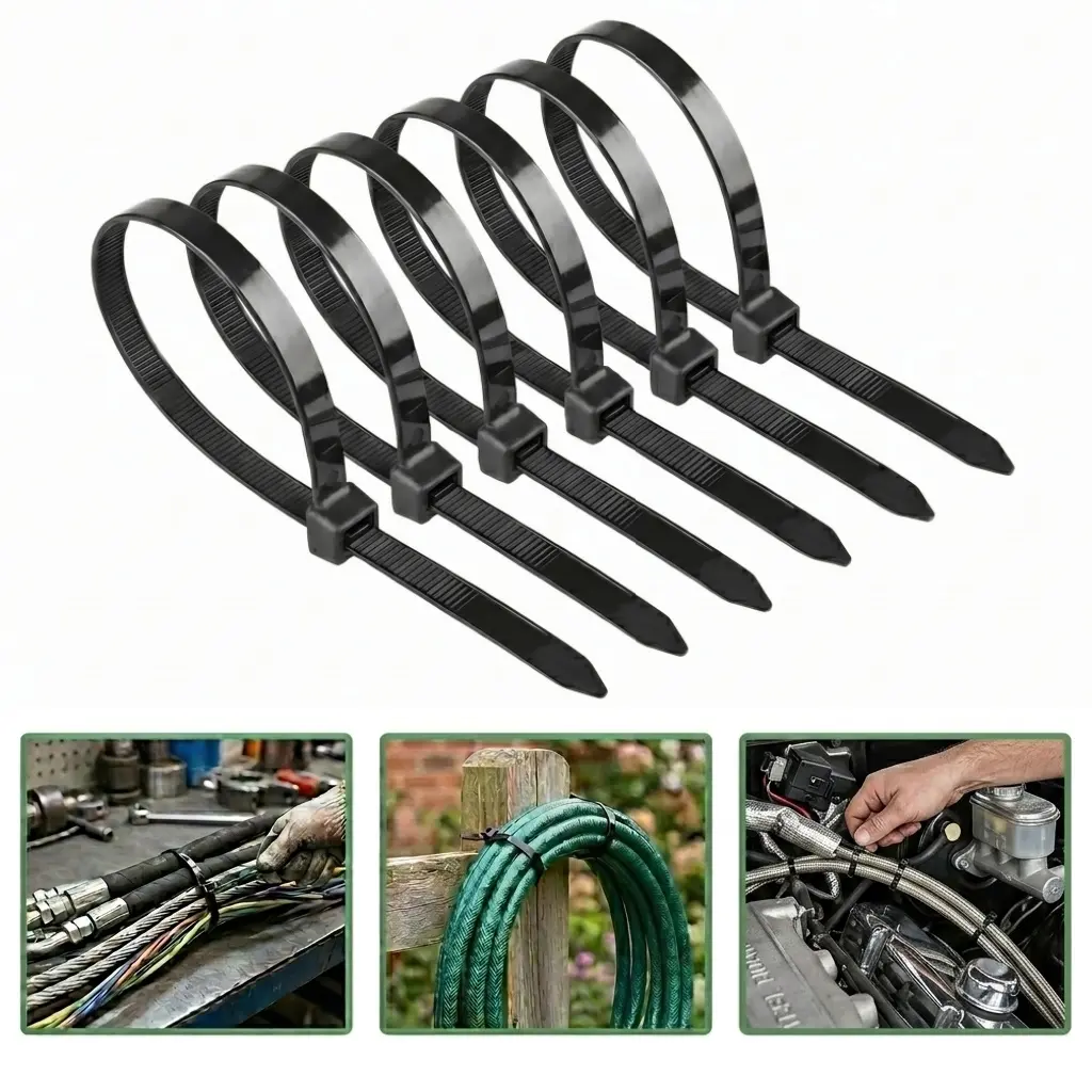 100Pcs Heavy Duty Nylon Cable Ties - 12in, 50LBS High Tensile Strength, UV Resistant Self-Locking Zip Ties, Easy to Install, Compact & Easy to Store for DIY Home Projects, Car Maintenance, Emergency Repairs