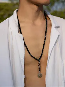 Men's Vintage Compass Design Pendant Necklace, Fashionable Beaded Necklace for Party, Daily Decor, Trendy All-match & Exquisite Jewelry for Birthday Gift, Modern Versatile Accessories