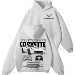 Corvette C7 Hoodie Sweatshirt, Classic Chevy Sports Car Graphic Pullover, Retro Muscle Car Streetwear for Men and Women, Vintage Cotton Gift Hoodies Apparel