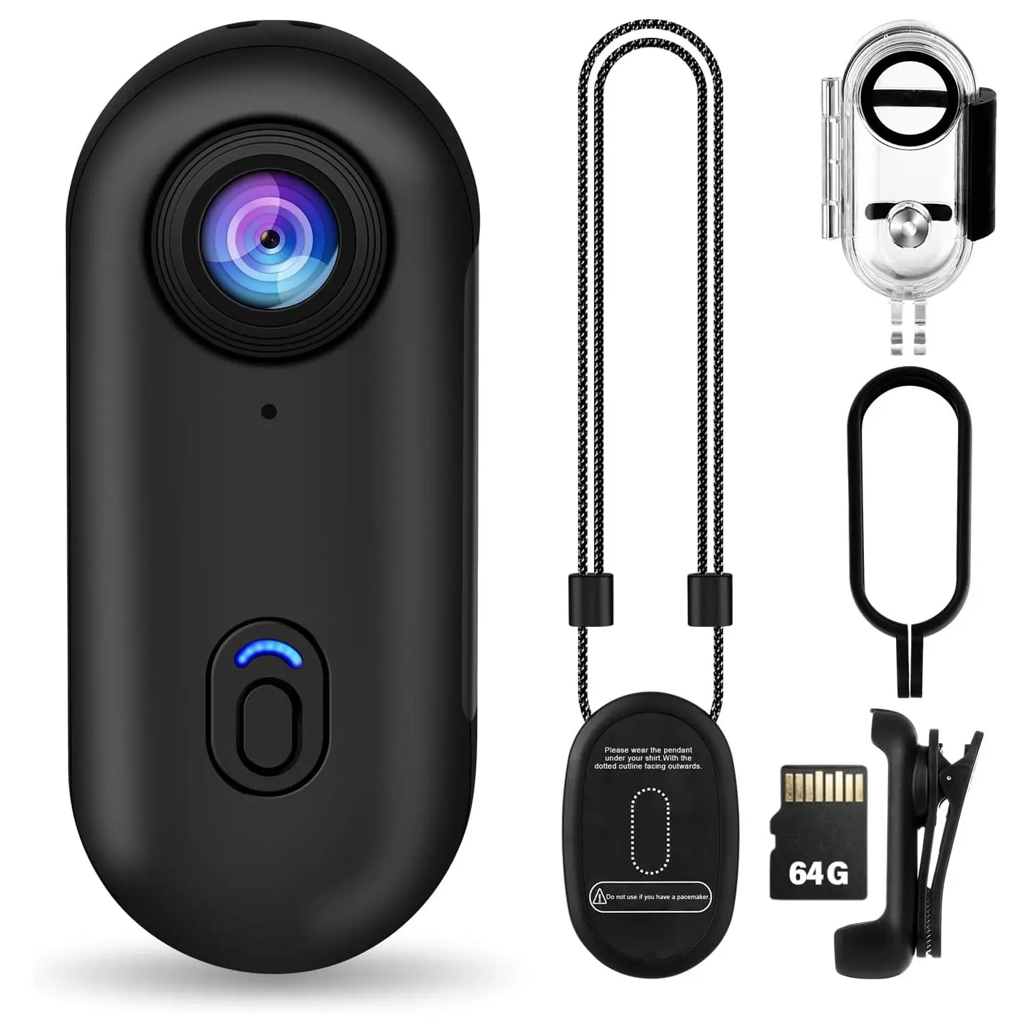 4K Thumb Action Camera, Tiny Size, Mount Anywhere, Small Body Camera with Spring Clip, Portable Vlogging, Hands-Free POV Recording, Helmet Cam for Cycling, Motorcycle