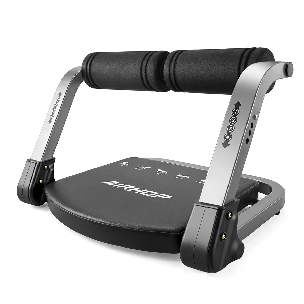 AIRHOP Ab Machine, Sit Up Exercise Equipment for Ab Workout, Abdominal Exercise Equipment with 3 Adjustable Resistance and Automatic Rebound, Adjustable Ab Trainer Machine for Home Gym SpringStatements Ab Roller
