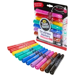 Take Note Dry Erase Markers - Assorted Color - Pack of 12