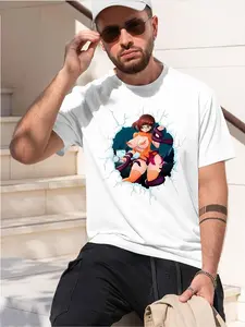 Velma Dinkley tentacle style 2026 new model Black/White Tee Stylish & Comfortable Loose Crew Neck Short Sleeve T-shirts Versatile On Trend Eye Catching Printed Graphic Casual Tee for Daily Wear Out