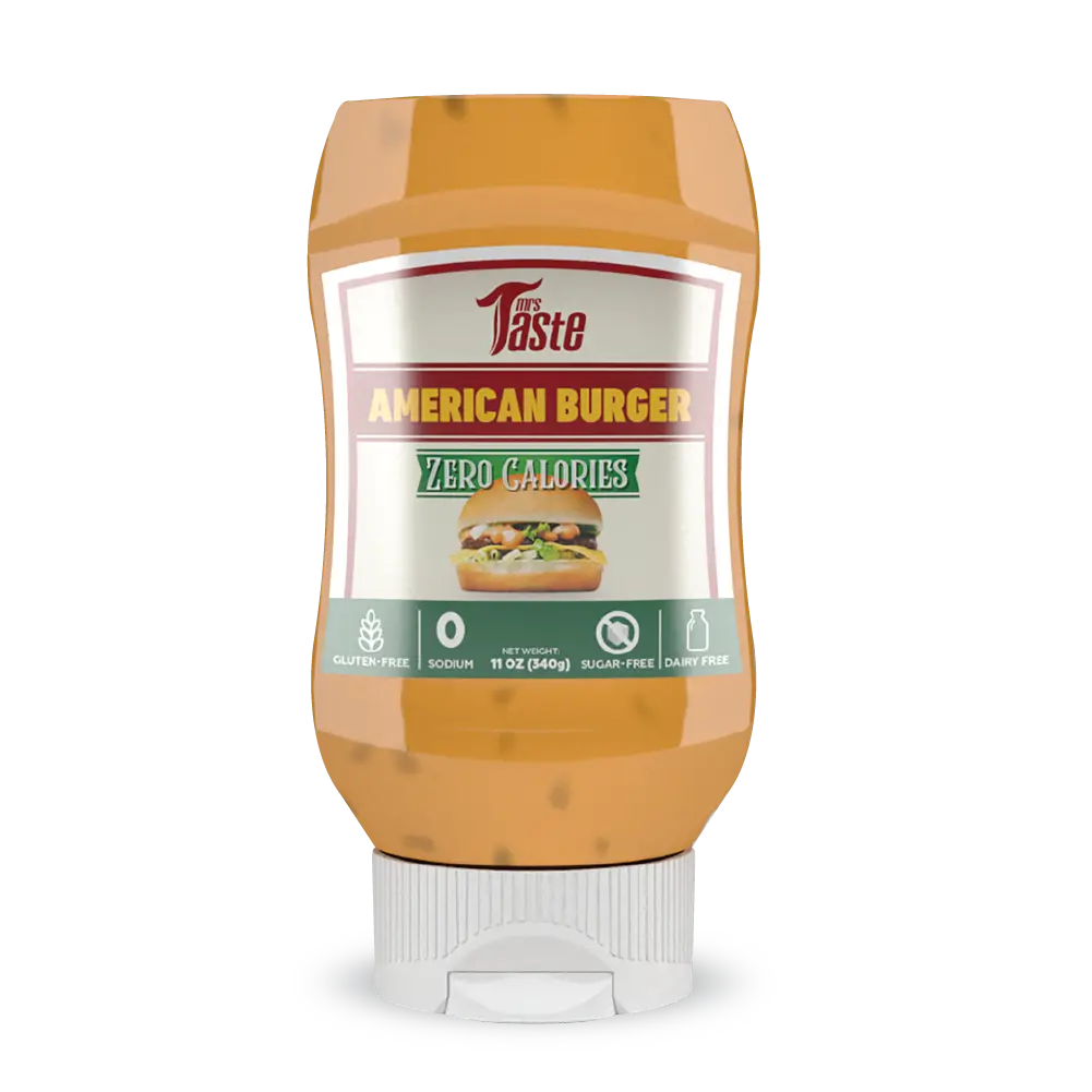 Mrs. Taste American Burger No Sugar No Calories Sauce Dip - Zero Calories, Zero Sugar, Zero Sodium, Perfect for Snacks and Dips - Flavor