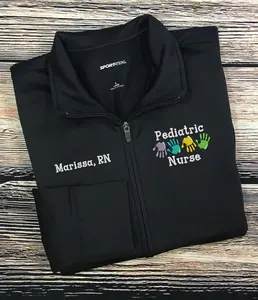 Nurse Full Zippered Jacket Sweatshirt | Labor and Delivery|Personalized Nurse Polyester Jacket|Personalized Ladies Nurse/Doctor Labor and Delivery Jacket