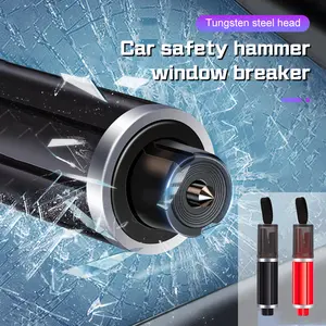 Mini Car Emergency Escape Tool, Tungsten Window Breaker & Seatbelt Cutter, 2-in-1 Safety Hammer, Compact Keychain Car Safety Tool
