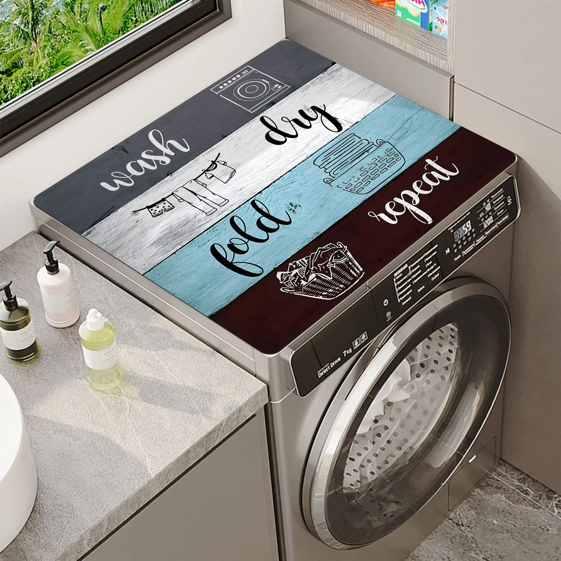 Washing Machine Dustproof Mat, Fast-Drying Absorbent Countertop Pad, Microwave Oven Dustproof Cover, Modern Washer and Dryer Lid, Kitchen Decor, Household Dust Cover