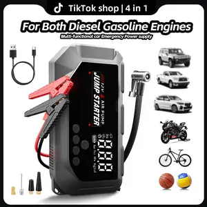 All-in-1 Car Jump Starter with 150PSI Air Pump - Portable Power Bank, Fast USB Charging, LED Emergency Light, Auto Tire Pressure Detection, Ideal for SUVs, Trucks, Motorcycles, Outdoor Adventures